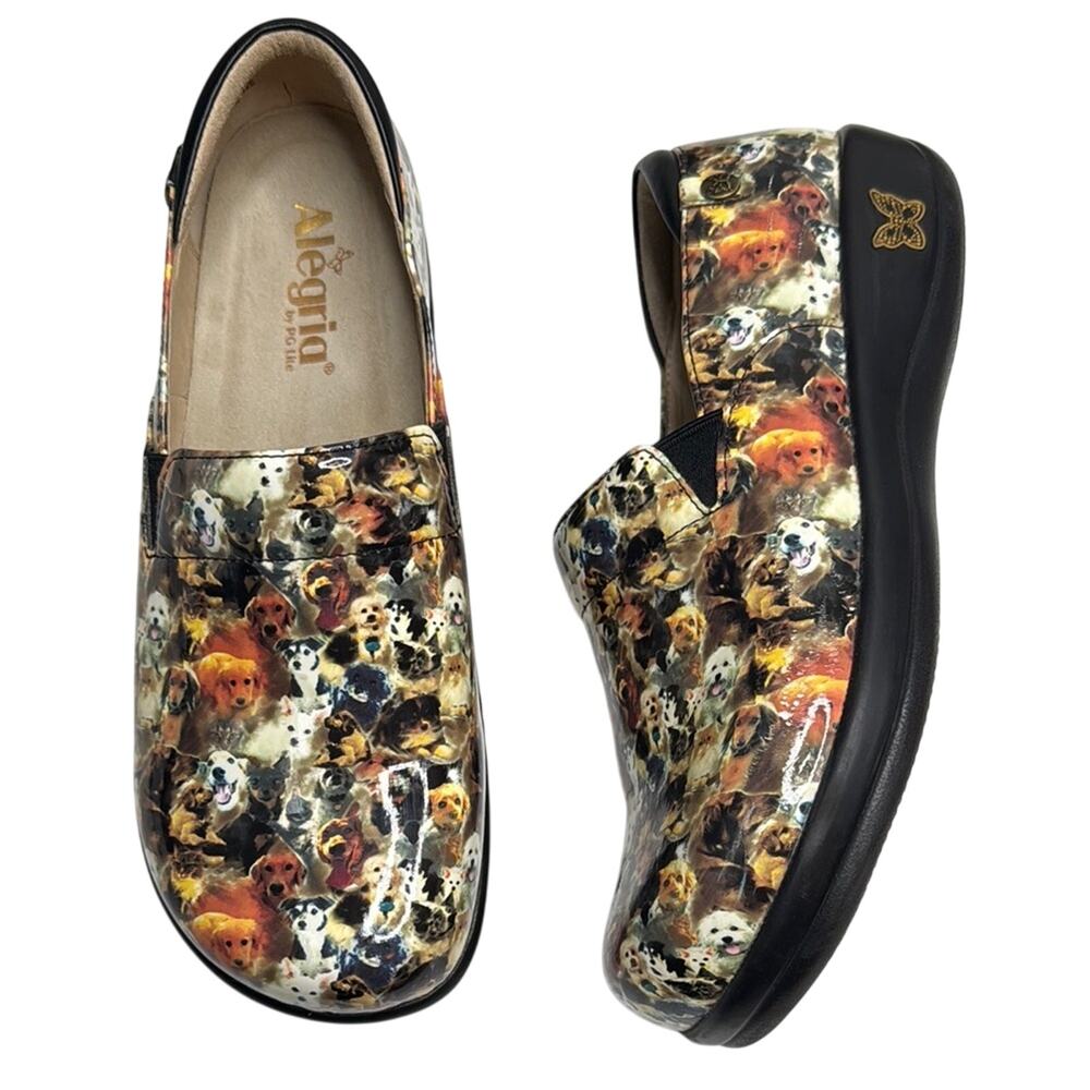 Algeria Keli Paws up Slip-Resistant Dog Print Shoe Clog S-330 Sz 10.5-11